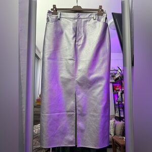 Metallic pencil skirt